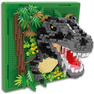 Dinosaur Animal 3D Wall Art Micro Mini Building Blocks Set, Unique Home Wall Decor or Table Display, Ideal Gift Toy for Adults & Teens 14+ (1263 PCS)