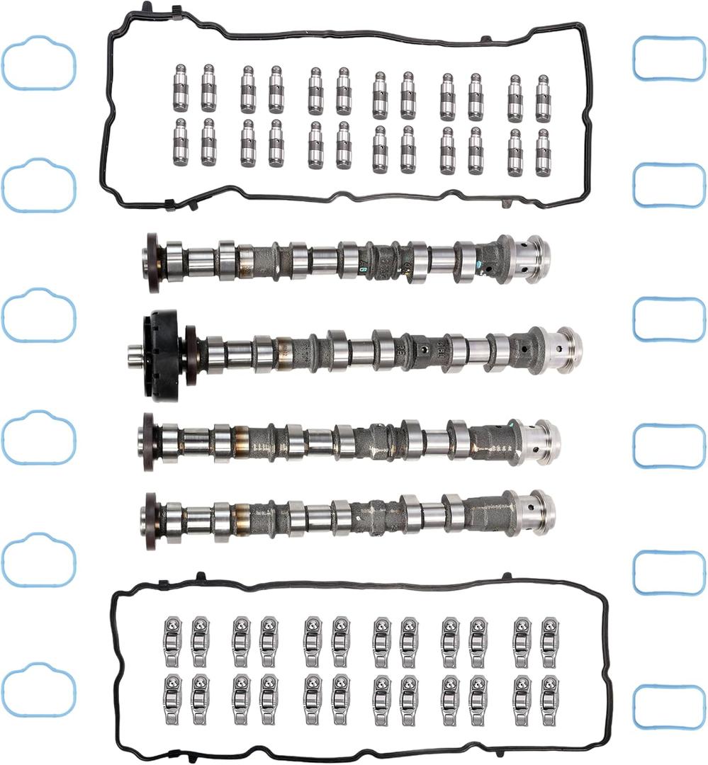 Engine Camshafts Rockers Arm Lifters Kit, 3.6L V6 Pentastar, for Jeep Wrangler Grand Cherokee Grand Caravan,for Dodge Durango Charger Challenger,for Ram 1500,for Chrysler 300, 11-16 (66pcs)