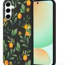 Unov Case Compatible with Galaxy S24 FE 5G with Citrus Flavors Orange Embossed Pattern Design Slim Protective Soft TPU Bumper Back Cover