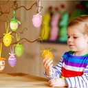 Garma 36 PCS Easter Hanging Plastic Eggs Decorations Colorful Eggs Painted Ornaments with Bow, Easter Tree Ornaments Decor for DIY Crafts Party Favor Home Decor Pascua Exchange Gifts
