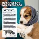Dog Calming Hoodie, No Shake Ear Wraps for Dogs, Adjustable Dog Ear Muffs for Noise Protection, Ear Wrap Head Cover for Head Warp Anxiety Relief, Hematoma, Grooming and Force Drying, Size: M(Head Circle:13.8"-18.9")