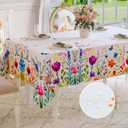 Softalker Spring Easter Tablecloth Rectangle - Waterproof Floral Pattern Decorative Summer Table Cloths, Stain Resistant Wrinkle Free Table Covers for Dinner/Party/Picnic/Indoor/Outdoor, 60 x 102 Inch