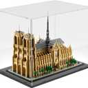 Choowin Acrylic Display Case for Lego Notre Dame 21061 for Lego Bowser 71411 for Lego X Mansion 76294 Thickened Clear Acrylic Display Cases for Collectibles Assemble Dustproof Display Box(Black Base)