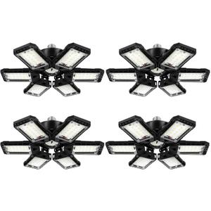 LED Garage Lights Bulb 4 Pack -180W, 18000LM 6500K Led Shop Light with 6+1 Deformable Panels, Basement Barn Light Garage Ceiling Lights, E26/E27 for Garage, Warehouse, Shop