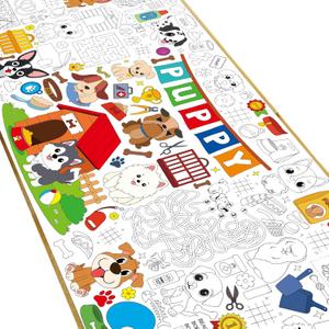 Naozinebi Puppy Giant Coloring Poster Large Paper Coloring Tablecloth DIY Dog Birthday Decorations Table Cover Drawing Pattern Filler Art Jumbo Dog Craft Colorings Mat Home Party Supplies
