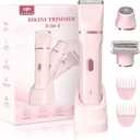 Bikini Trimmer for WomenElectric Body Hair Trimmer, 3 in 1 Wet/Dry Shaver Groomer, Replaceable Ceramic Blade Heads, Electric Razors for Women Legs, Bikini Shaver