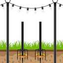 AHRLHR 2 Pack String Light Poles, Outdoor String Light Pole 10ft Forked Metal Light Pole with Adjustable Outdoor Light Stand, Deck, Backyard, Garden, Wedding, Rustproof and Sturdy with Hooks