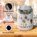 4 Pack Retro Christmas Winter Reusable Neoprene Insulator Cup Sleeve for Cold Hot Drinks, Hello Winter Merry Christmas Gloves Botanical Neutral Can Drink Cooler Sleeves Gifts for Women Girls