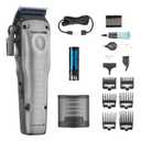 BaBylissPRO FXONE LO-PROFX Professional Cordless Clippers for Men with Interchangeable Battery (Gray)