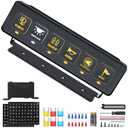 6 Gang Wireless Switch Panel - Multifunction Offroad Switches with 4 Light Memory Function, Toggle Switches Universal Circuit Control Relay System Switch Box for Boat Truck SUV ATV UTV Car