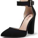 IDIFU Women's IN4 Pedazo High Block Heels Pumps Pointed Closed Toe Ankle Strap Dress Wedding Shoes, Size 12