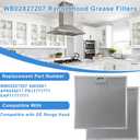 WB02X27207 Range Hood Grease Filters Compatible with GE Range Vent Hood JVX5300BJ1TS JVX5300DJ1BB JVX5300DJ1WW Replace For 4463981 PS11771771 EAP11771771-2 Pack 13.77 x 13.77 x 0.39 Inches