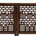 Freestanding Pet Gate for Dogs, Foldable Wooden Dog Gate for House, Indoor Dog Gate for Stair, Doorway, House Design Gates for Dogs Indoor, 72 Inch Wide, (18" x4 Panels 72 inch), Burnt Finish
