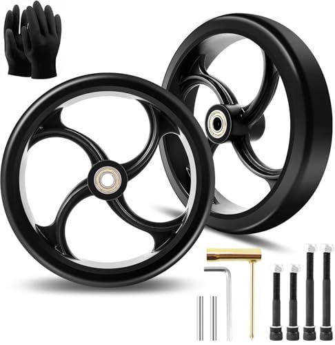 2 PCS 7-Inch Walker Replacement Wheelchair Wheels - Eco-Friendly Rubber Material, Wear-Resistant PU Tires, Anti-Slip, Durable ABS Wheels (7-Inch 2 PCS)