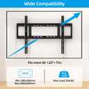 HOME VISION Heavy Duty Fixed TV Wall Mount Bracket for 48-120 Inch Extra Large Flat Screen Smart TVs, 264 Lbs Capacity, Max VESA 800x600 mm, Stud Spacing 12"-28", Low-Profile Flush Slim Design, HV8801