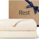 REST Evercool Cooling Comforter, King/Cali King, Blanket for Hot Sleepers, All Season Bedding to Keep Cool for Night Sweats, Breathable Lightweight Blanket, 106x90 Inches, Snow Ivory