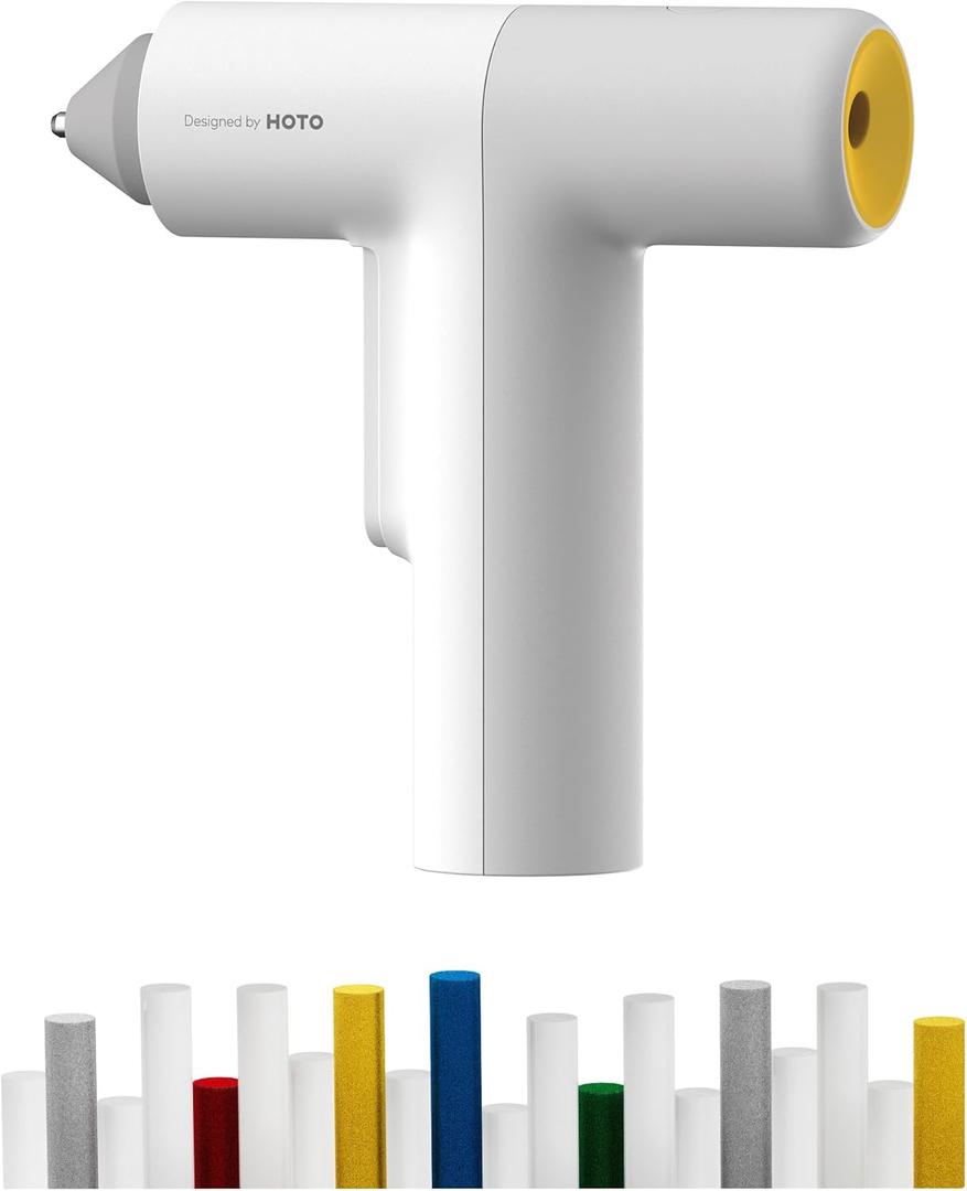 HOTO Cordless Hot Glue Gun Kit  40 Glue Sticks, 30s Fast Preheating, 3000mAh, Dual Anti-Scald Protection & Auto Dispensing  Safe for Kids, Anti-Drip Nozzle, Perfect for DIY, School Crafts & Repairs