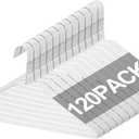 120 Pcs Wire Hangers Bulk 17.7" Dry Cleaner Hangers, Suit Holders for Home Caped Clothing (White)