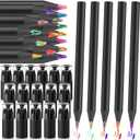 AmazingSpark 192 Pieces 7 Color in 1 Mini Rainbow Pencils Sharpened Black Wooden Colored Pencils Bulk with Tube Sharpener for Coloring Drawing Sketching Artists