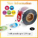 Henoyso 2 Roll 2 Roll Cup Sealer Film for Sealing Machine 90-105 mm 6400 Cups Bubble Tea Sealer Film for 16 oz Plastic Cups for Bubble Tea, Water, Coffee, Juice, Soda (Smile Face Style)