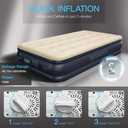 SENNOUL Twin Air Mattress with Built-in Pump,Fast & Easy Inflation/Deflation Inflatable Mattress, Foldable Blow Up Mattress with Storage Bag, Inflatable Bed for Home, Camping & Guests,16"/550lbs Max
