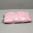 Pink White Plaid Ruffled Table Cloth Rectangular, 100% Washed Cotton Buffet Cottage Coquette Checker Gingham Vintage Decorative Tablecloth - 120"x60"