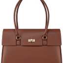 LOVEVOOK Laptop Bag for Women Work Tote Messenger Bag Waterproof Business Office Professional Handbag Shoulder Bag (15.6in, Brown)