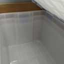 IRIS USA WeatherPro 74 Qt Storage Bins with Lids, 3 Pack, BPA-Free Plastic Gasket Box with Tight Latch and Seal, Stackable Nestable Tote Tub - Clear/Blue