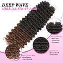 Human Crochet Hair for Black Women 2 Pack 20 Inch Feather Crochet Hair Pre-Separated Deep Wave Miracle Knots Hair Extension for Braids 75g Ombre Brown