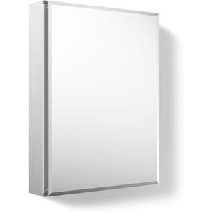 Kohler CB-CLC2026FS Frameless Bathroom Mirror Medicine Cabinet, Single Door, Rectangular Beveled Edge Frame, Bathroom Cabinet Mirror, Adjustable Shelves, 20 in. W x 26 in. H