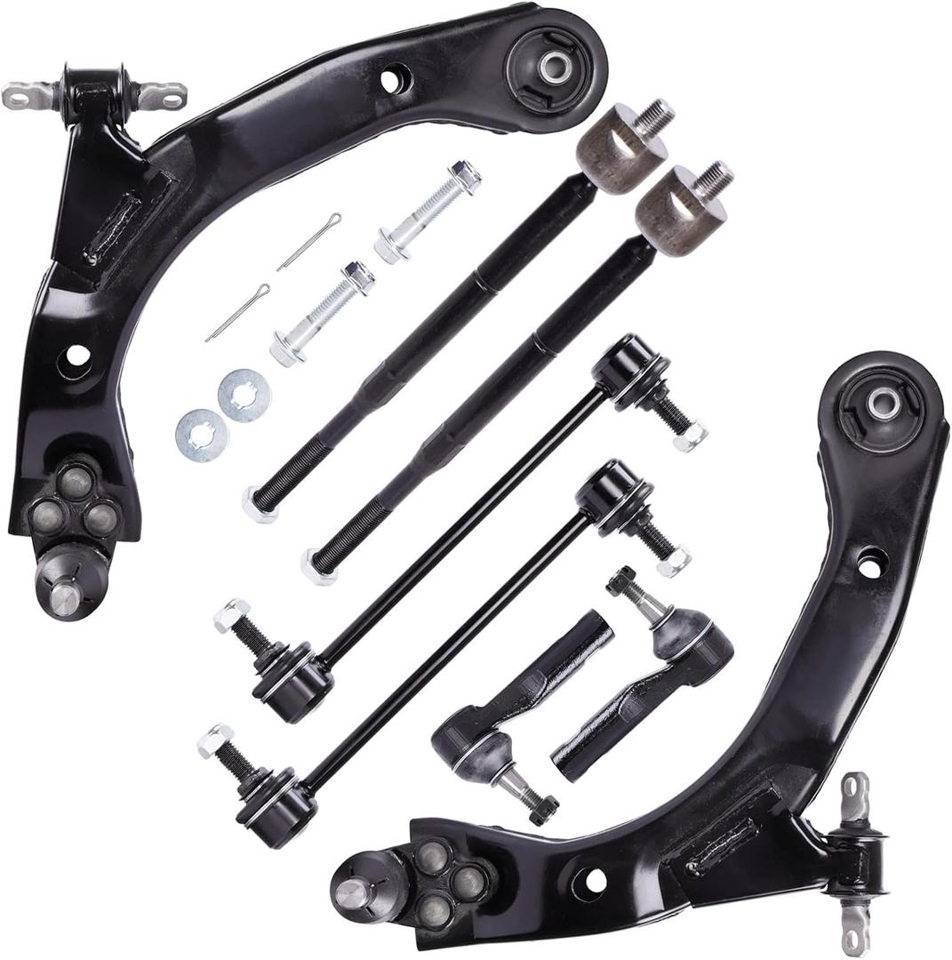 LCWRGS 8pcs Front Suspension Kit for 2005-2010 Chevy Cobalt, 2006-2011 Chevy HHR, 2007-2009 Pontiac G5, 2005-2006 Pontiac Pursuit, 2 Lower Control Arms 2 Sway Bars 4 Outer Inner Tie Rods