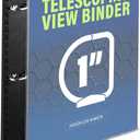 WOT I Telescoping 3 Ring Binder 1 Inch, Expandable Binder - Patented Design for Easy Portability, Holds Up 225 Sheets, Perfect for School, Office&Home Organization, Black