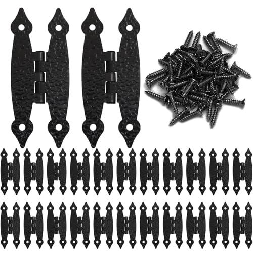 Murtenze 24 Pack 3.5 Inch Black Antique Cast Iron Cabinet Hinges