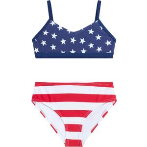 Kanu Surf Girls' Willow V-Neck Bikini Beach Sport 2-Piece Swimsuits, Size 16