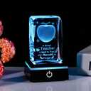 Movdyka Teacher Appreciation Gifts for Women Men, 3D Crystal Engrave Apple with Base, Best Unique Christmas Retirement Thank You End of The Year Gifts for Teacher from Students