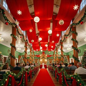 PartyVillage 10ftx40ft Red Ceiling Curtain for Wedding Parties  2 Panels Wrinkle-Free 40 FT Long Tent Draping Curtains for Wedding, Birthday & Theme Parties, 40ft Height with Rod Pocket