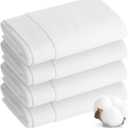 Hand Towel - 100% Cotton White Towels for Bathroom and Gym,Dorm Room Essentials,Soft Hand Towels Set of 4