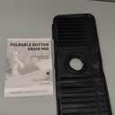 Faucet Mat for Kitchen Sink, 14"X5.5" Silicone Sink Splash Guard with Soap Holder, Snap-On Design & 7slope Fast Drain, Folding Sink Faucet Mat for Universal Kitchen Bathroom SinkBlack