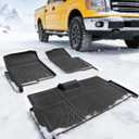 CreekT All Weather Floor Mats for Ford F150 2010-2014 SuperCrew/Crew Cab (Only for 1st Row Bucket Seat), Heavy Duty Waterproof Car Truck Rubber Floor Mats Fit for Ford F-150 XL, XLT Accessories