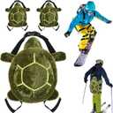 3pcs Turtle Butt Pads for Snowboarding Ski Protective Gear Set Cute Turtle 3D Hip Protectors for Skating Tortoise Cushion Padded Turtle Knee Pad for Kids Adults Skiing Roller Protection (Green)