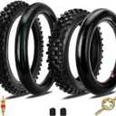 FVRITO 60/100-14 2.50-14 + 80/100-12 3.00-12 Tire and Inner Tube for 90cc 110cc 125cc SSR CRF XR70 CR60R KLX110 KX60 DRZ DS80 JR80 PW80 TTR90 YZ60 65SX Off Road Motocross Pit Dirt Bike