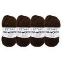 Estako Star-Worsted Yarn - (4 Skeins Pack) - 75% Acrylic 25% Wool - Soft Medium Weight #4 - (4 x 3.52 oz / 4 x 186 yds) - Crochet & Knitting Yarn (47013 - Brown)