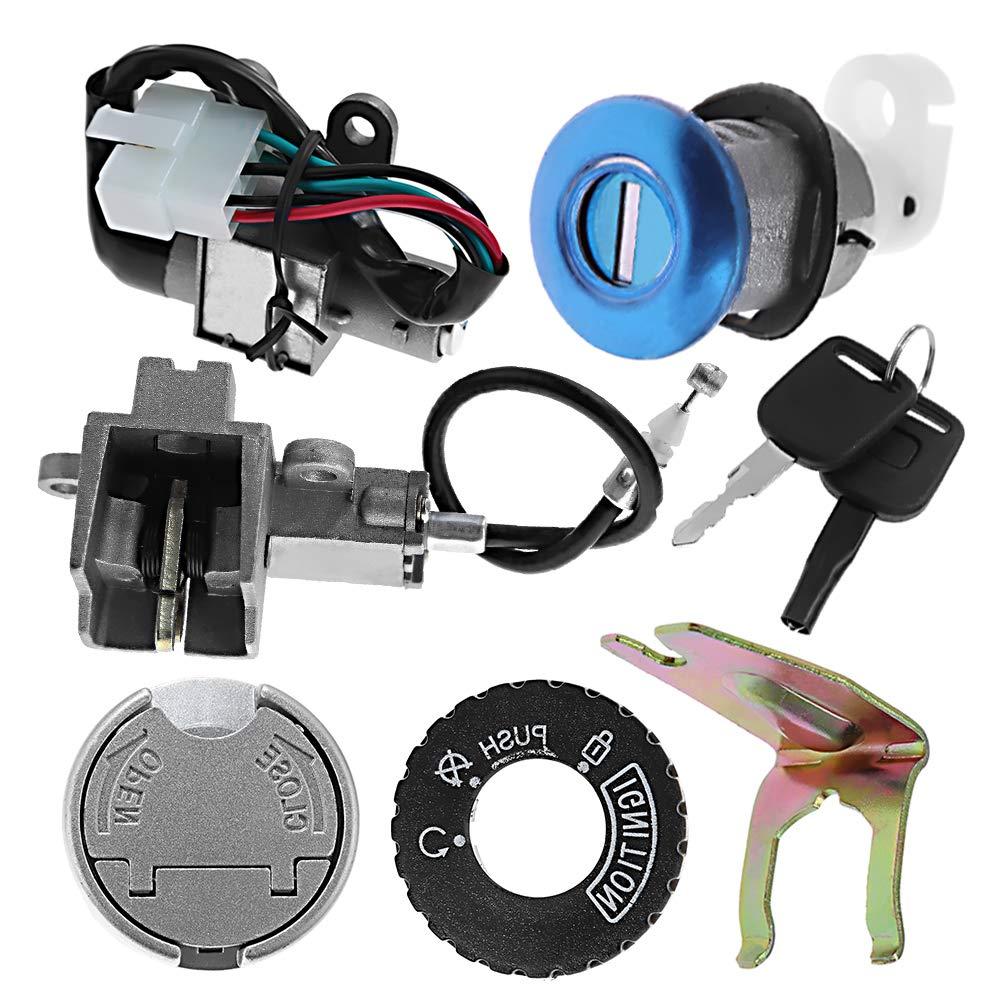 Hoypeyfiy Gy6 50cc Ignition Key Kit Replacement for 49cc 50cc 60cc 72cc 82cc 125cc TaoTao Peace Roketa Jonway NST Tank Gy6 Scooter Scooter