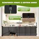 34" Tall Retractable Baby Gates, Extra Wide 118" Retractable Safety Gate with Reinforced Strips, Extra Long Dog Gate for Large Openings & Doorways Mesh Pet Baby Gates Indoor & Outdoor, Black