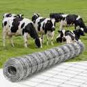 Cattle Farm Fence 6Ft x 262Ft, 12 Gauge Heavy Galvanized Steel Wire Fencing Outdoor for Livestock Control/Pet Supplies/Farmer/Agriculture/Pasture/Cross Fencing/Horse/Goat/Deer/Pig/Sheep/Garden
