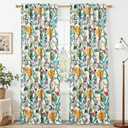 Topfinel Sage Green Whimsical Floral Curtains 96 Inches Long for Sliding Glass Door Butterfly Bird of Paradise Soft Textured Drapes Hooks Rings for Large Blackout Window Sliding Door, 2 Panels, 52"W x 96"L