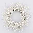 VioletEverGarden White Wreath 20 Inch Winter Wreaths for Front Door Artificial White Berry Wreath for Winter Christmas Hoilday Party Wall Window Decorations