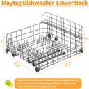 Upgraded W10139223 Dishwasher Lower Rack Replacement Parts for Maytag Jennair Dishwasher Rack MDBD820AWW MDC5100AWB Lower Dishrack Maytag Dishwasher Bottom Rack Drawer Assembly Basket Wheels