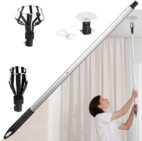 momolove 12FT Light Bulb Changer for High Ceilings, Light Bulb Remover Tool High Ceiling,Light Bulb Extension Pole Changer with Baskets and Suction Cup