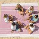LANE LINEN Beach Vacation Essentials Blanket- Large Beach Blanket Sandproof with Quick Dry Comfort 82"x82", Perfect for Family Vacations, Park Outings, or Social Games – Candy Pink